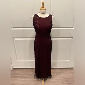 VTG 90s Y2K Rampage Dress Women S Red Black Sheer Overlay Romantic Goth Rose